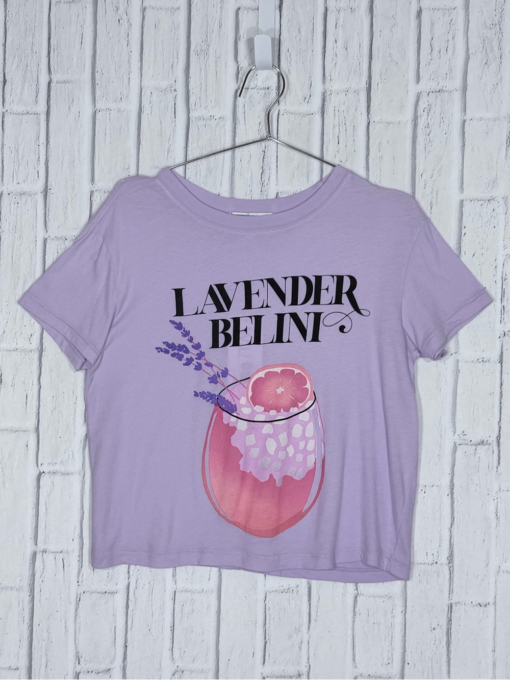 💜 Wildfox Lavender Bellini Graphic Tee Lavender Purple Size Small NWT - Picture 2 of 5